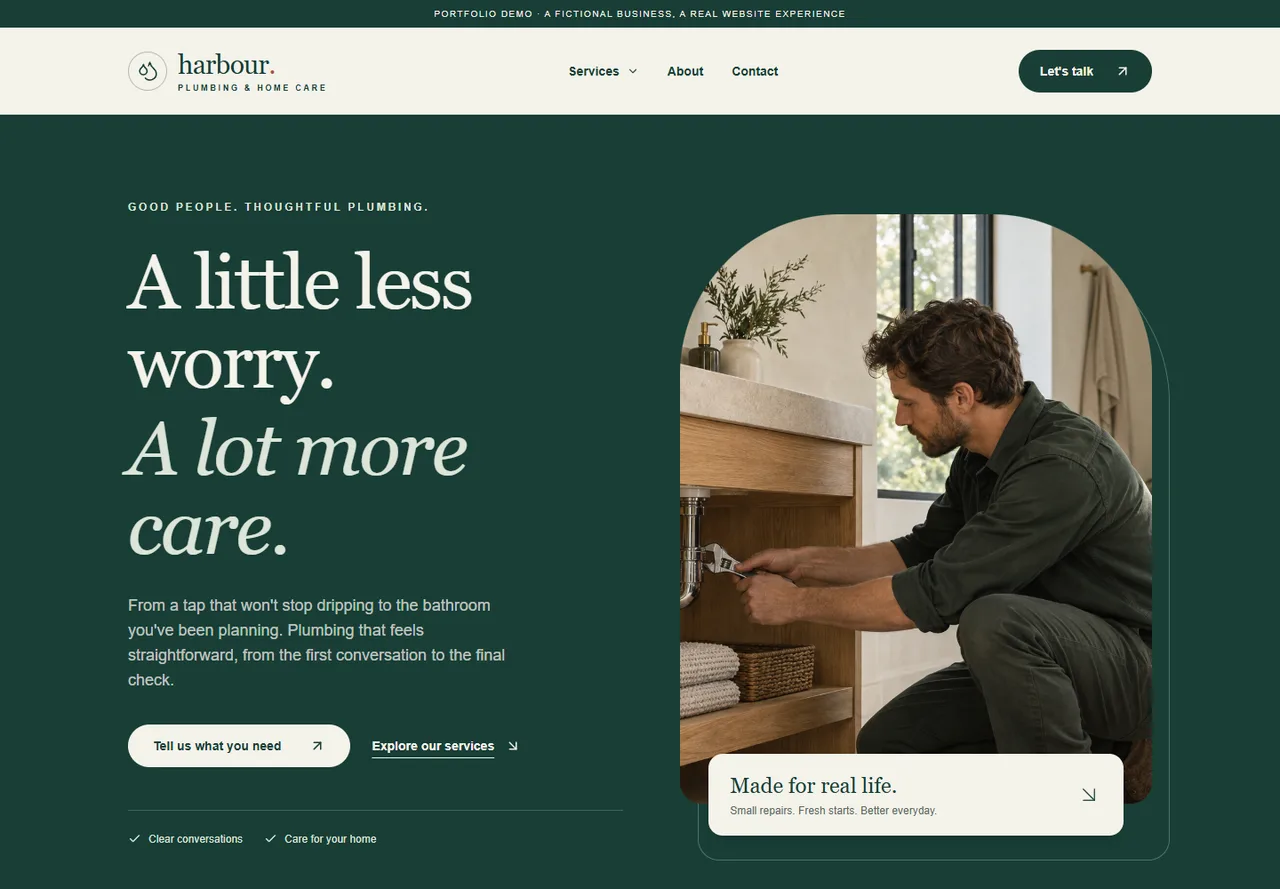 Harbour Plumbing plumbers website design