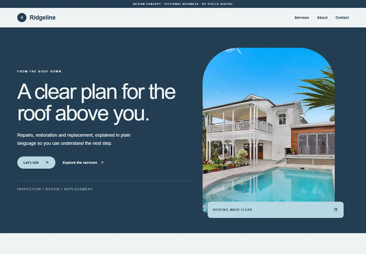 Ridgeline roofers website design