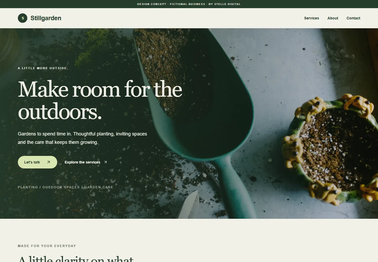 Stillgarden landscapers & gardeners website design