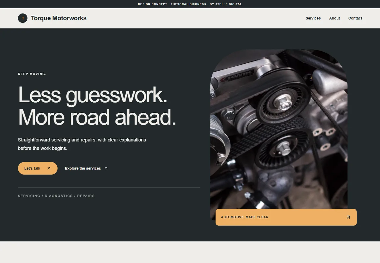 Torque Motorworks mechanics website design