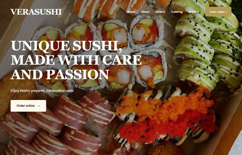 Vera Sushi restaurant website design