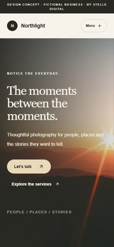 Mobile website design preview